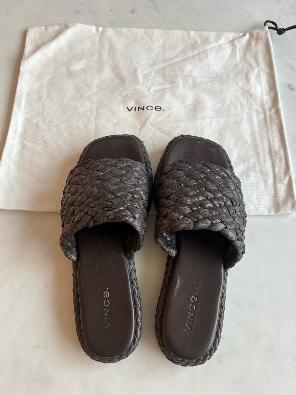 Vince Braided Slide Sandals in Dark Brown (Size 36.5) - Picture 4 of 4